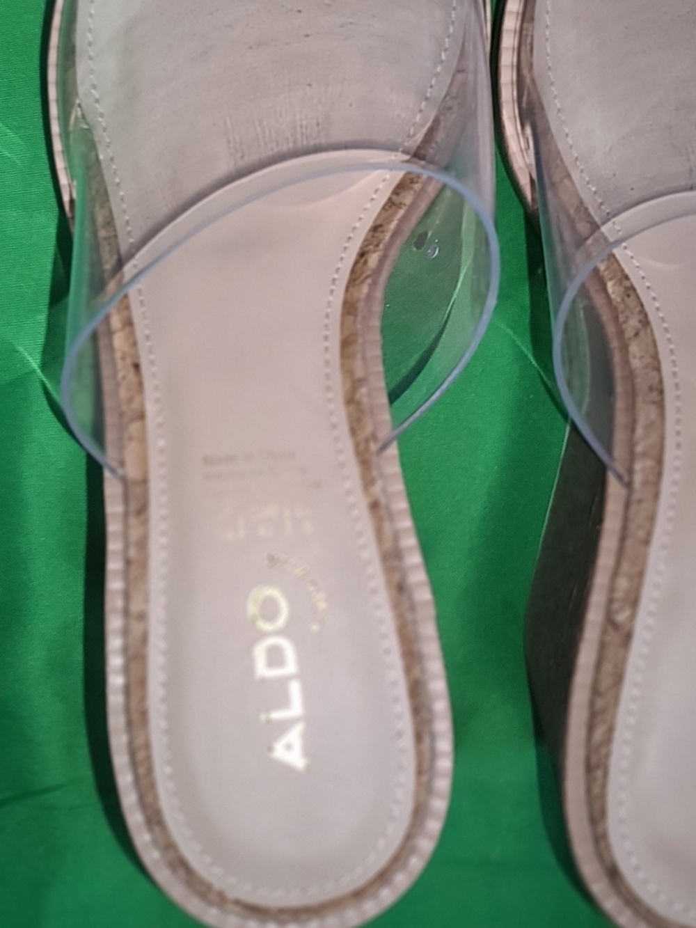 Aldo women's clear wedge sandals  transparent size 10 NWOT